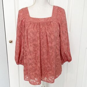 Lauren Conrad Pink Lace Peasant Blouse Size XS